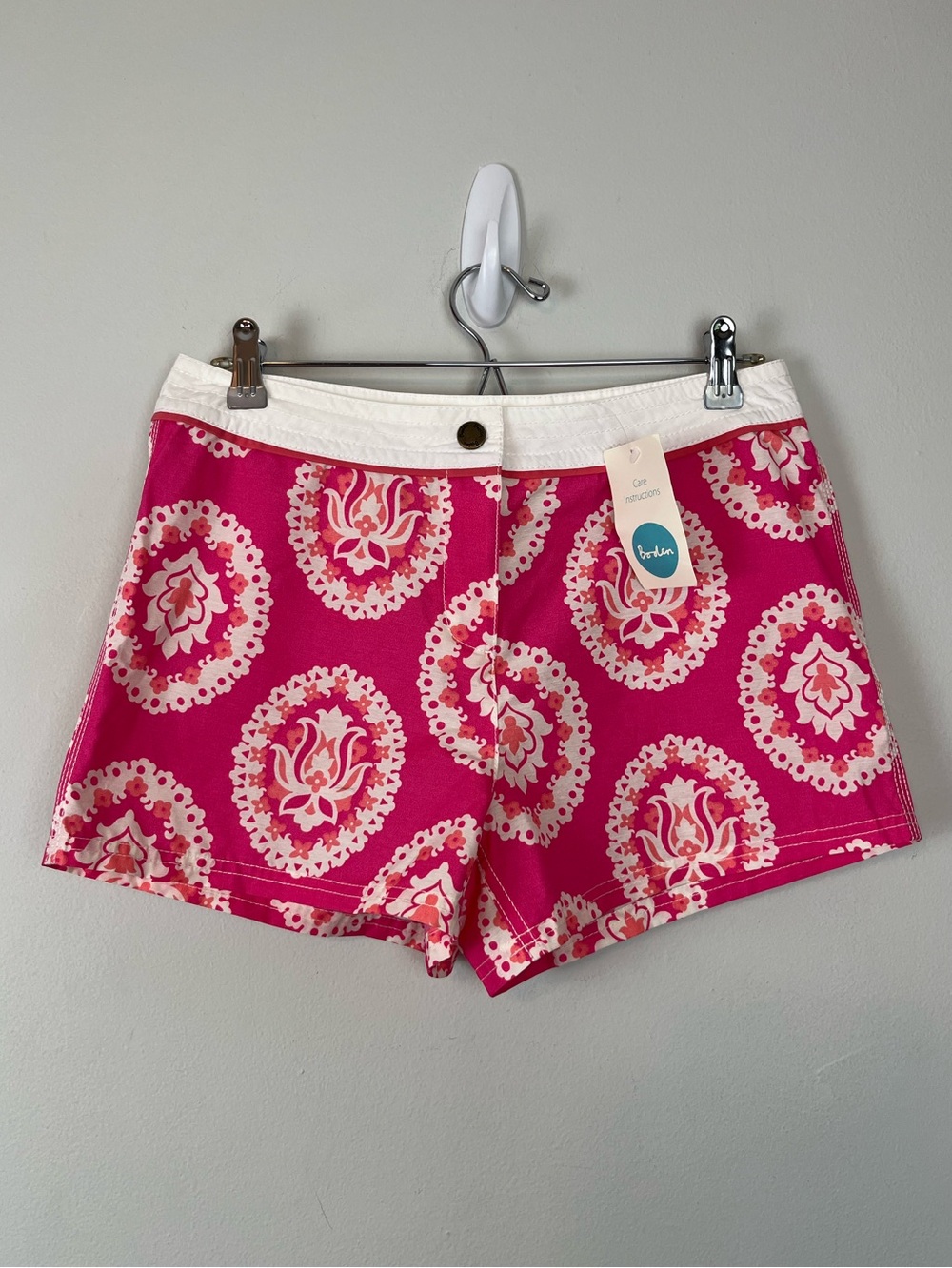 NWT BODEN Swim Shorts Size US 6 Hot Pink Floral